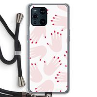 Hands pink: Oppo Find X3 Pro Transparant Hoesje met koord