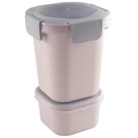 Sunware sigma home food to go lunch beker roze/lichtgrijs 11,5 x 11,5 x 18,5 cm