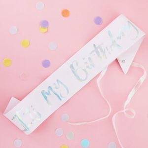 Pastel Roze Sjerp 'It's My Birthday'