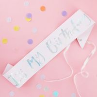 Pastel Roze Sjerp 'It's My Birthday' - thumbnail
