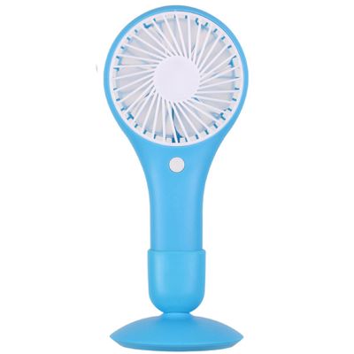 Draagbare USB ventilator met standaard - lichtblauw - kunststof - 20 x 10 cm