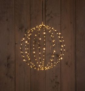 Metal 50 cm 3D Ball Black With 216Led Flash Classic Warm - Annas collection