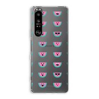 Smiley watermeloenprint: Sony Xperia 1 III Transparant Hoesje