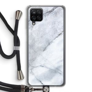 Witte marmer: Samsung Galaxy A12 Transparant Hoesje met koord