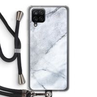 Witte marmer: Samsung Galaxy A12 Transparant Hoesje met koord