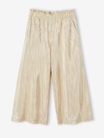 Wijde lamé meisjesbroek met geplooid effect goud Wijde lamé meisjesbroek met geplooid effect goud