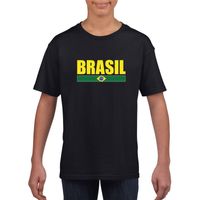 Zwart / geel Brazilie supporter t-shirt voor kinderen XL (158-164)  - - thumbnail