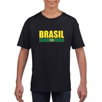 Zwart / geel Brazilie supporter t-shirt voor kinderen XL (158-164)  -