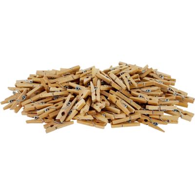 Mini knijpertjes - 100x st - naturel -4.5 cm - hout - miniknijpers - hobby
