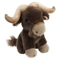 Pluche dierenknuffel - bizon - bruin - 18 cm - Bizons dieren knuffels - speelgoed