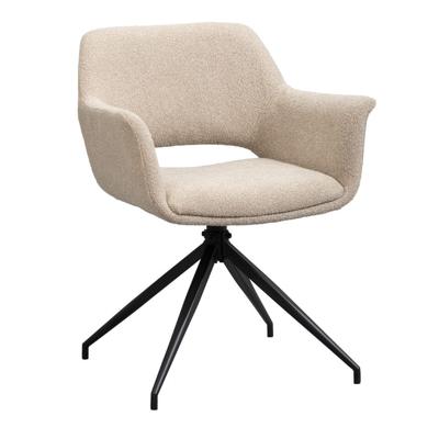 Leen Bakker - Eetkamerstoel Belle - Zand - Stof - Beige - 61x62x82 Cm