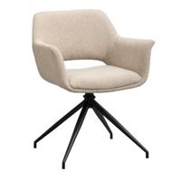 Leen Bakker - Eetkamerstoel Belle - Zand - Stof - Beige - 61x62x82 Cm