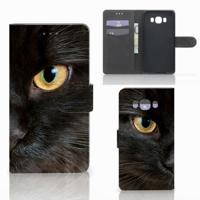 Samsung Galaxy J7 2016 | Telefoonhoesje | Met pasjeshouder | Zwarte Kat