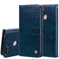 Business stijl olie Wax textuur horizontale Flip lederen case voor Huawei Honor 7A (met vingerafdruk gat) met houder & kaartsleuven & portemonnee (bl