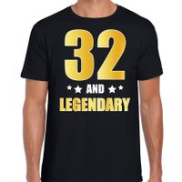 32 and legendary verjaardag cadeau t-shirt goud 32 jaar zwart voor heren