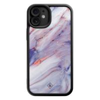 iPhone 11 zwarte case - Marmer paars
