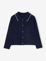 Vest met fantasiekraag voor meisjes marineblauw Vest met fantasiekraag voor meisjes marineblauw