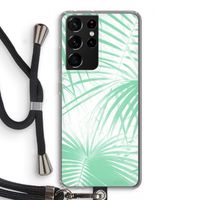 Palmbladeren: Samsung Galaxy S21 Ultra Transparant Hoesje met koord