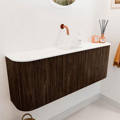 Toiletmeubel Mondiaz Joya | 113.2 cm | Meubelkleur Walnut | Faye wastafel Talc Midden | Zonder kraangat(en) Toiletmeubel Mondiaz Joya | 113.2 cm | Meubelkleur Walnut | Faye wastafel Talc Midden | Zonder kraangat(en)