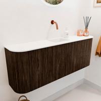 Toiletmeubel Mondiaz Joya | 113.2 cm | Meubelkleur Walnut | Faye wastafel Talc Midden | Zonder kraangat(en) Toiletmeubel Mondiaz Joya | 113.2 cm | Meubelkleur Walnut | Faye wastafel Talc Midden | Zonder kraangat(en)