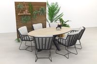 4 Seasons Fabrice antraciet / GI Edison 220 x 115 cm. tafel - ovale tuinset - thumbnail