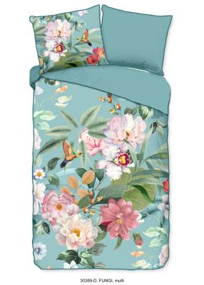 Descanso Dekbedovertrek "bloemen" - Multi - (140x200/220 cm) - Biologisch Katoen satijn