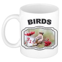 Dieren pestvogel beker - birds/ vogels mok wit 300 ml - thumbnail