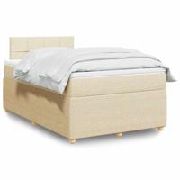 Boxspring met matras stof crèmekleurig 120x200 cm