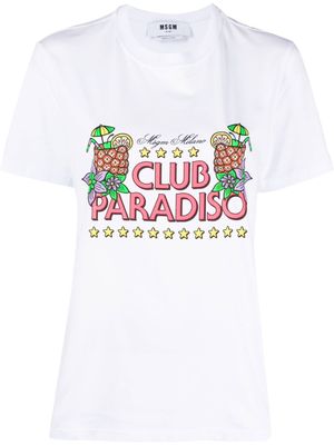 MSGM t-shirt à imprimé graphique - Blanc