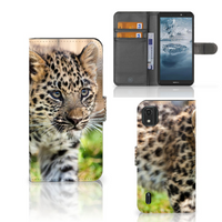 Nokia C2 2nd Edition Telefoonhoesje met Pasjes Baby Luipaard