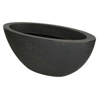 Plantenschaal/pot - ovaal - antraciet grijs - 52 x 24 cm   -