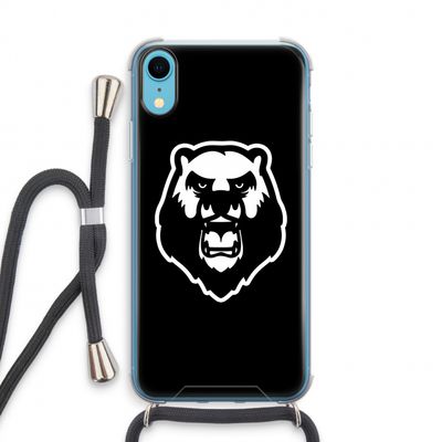 Angry Bear (black): iPhone XR Transparant Hoesje met koord