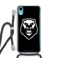 Angry Bear (black): iPhone XR Transparant Hoesje met koord