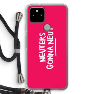Neuters (roze): Pixel 5 Transparant Hoesje met koord