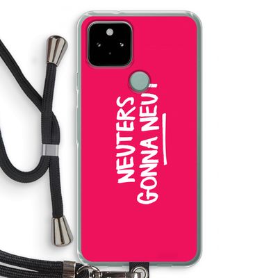Neuters (roze): Pixel 5 Transparant Hoesje met koord