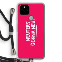 Neuters (roze): Pixel 5 Transparant Hoesje met koord
