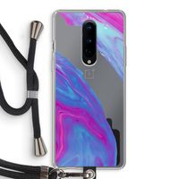 Zweverige regenboog: OnePlus 8 Transparant Hoesje met koord