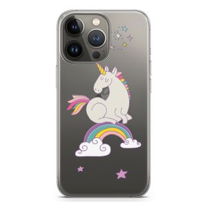 Regenboog eenhoorn: iPhone 13 Pro Transparant Hoesje