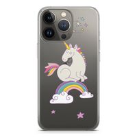 Regenboog eenhoorn: iPhone 13 Pro Transparant Hoesje