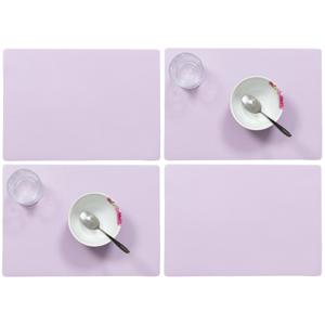 Wicotex luxe Placemats Plain - Set van 10x stuks - lila paars - 43 x 30 cm - Met anti slip laag - Te