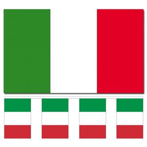 Italie versiering/feestartikelen set - vlag 90 x 150 cm - vlaggenlijn van 300 cm - landen