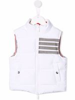 Thom Browne Kids gilet matelassé à rayures - Blanc - thumbnail