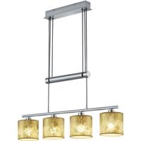LED Hanglamp Mat Goud 4-Lichts - E14 Fitting - Rechthoekig Aluminium