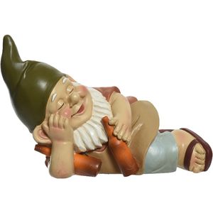 Tuinkabouter dronken - kunststeen - H11 cm