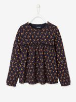 Blouse-T-shirt met bloemenprint voor meisjes inktprint - thumbnail