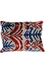 Les-Ottomans coussin en velours à motif jacquard - Gris - thumbnail