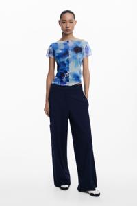 Tailor rechte effen broek - BLUE - L
