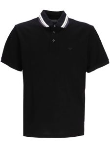 Emporio Armani polo en coton à logo brodé - Noir