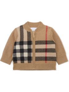 Burberry Kids veste en maille à carreaux - Tons neutres