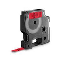 Huismerk DYMO Rhino 18438/S0718520 Labeltape 12mm Zwart op Rood